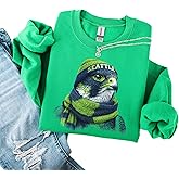 DAYLEA Seattle Football Mascot Sweatshirt | Cozy Unisex Crewneck Falcon Design | Game Day Pullover for Men and Women