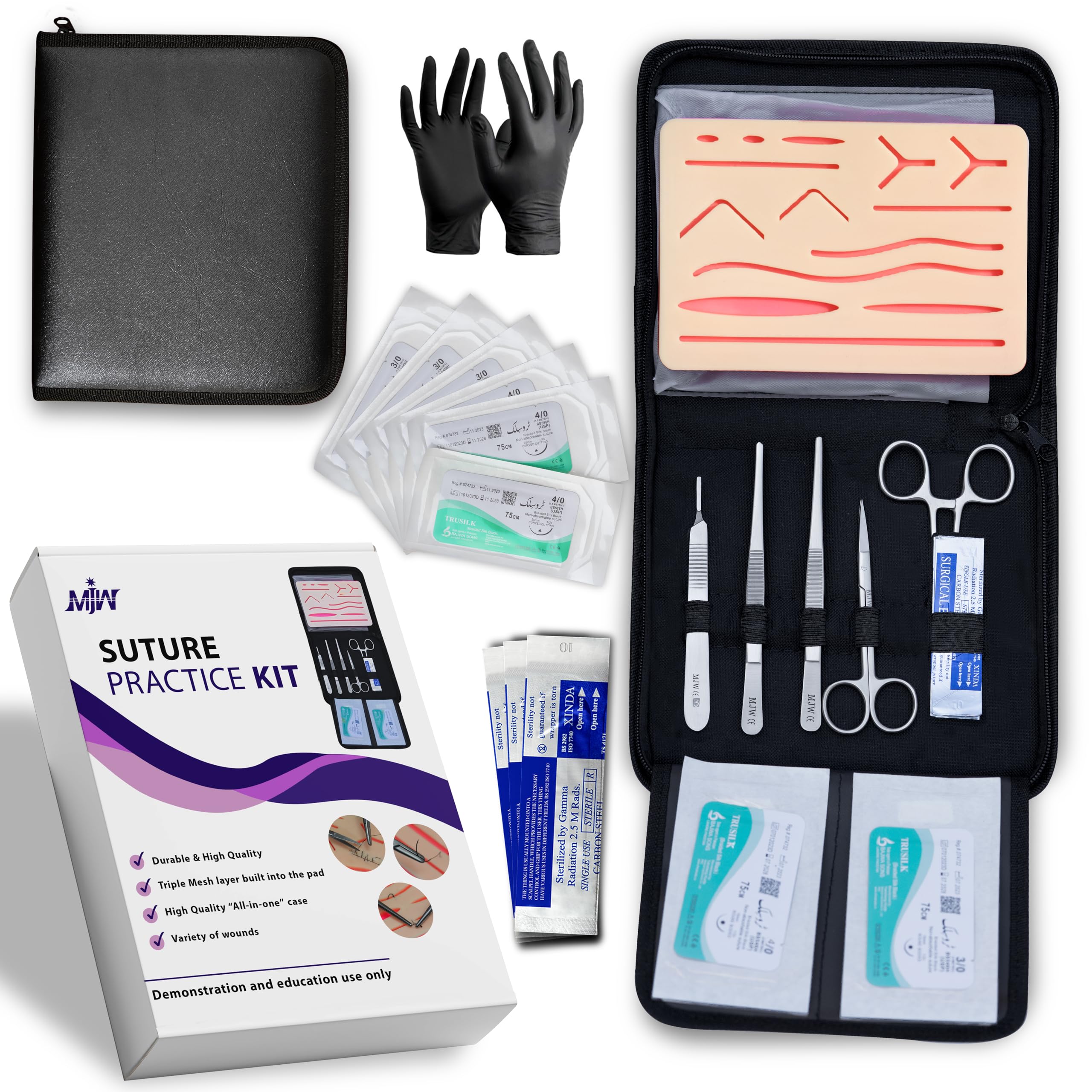 Suture Practice Pad 3 Layer 14 Wounds with Mesh Layer Training and Practice of Medical | Veterinarian Students and Nurses