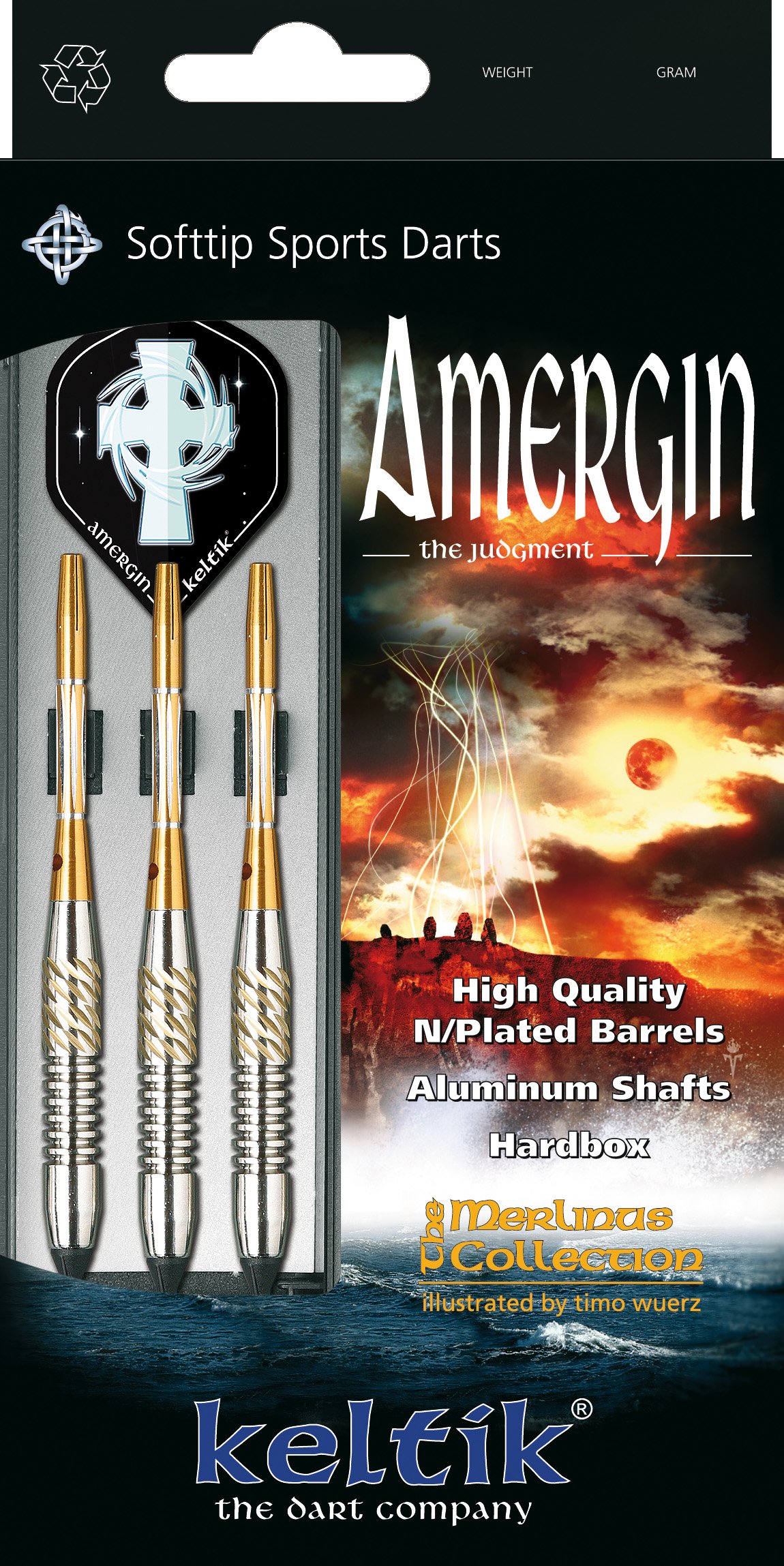 Amergin Celtic Billiard, Bowling, Dart & More Soft Dart Set 16 g, 18 g Soft Darts, Soft darts, 661972, Silver, 16 g