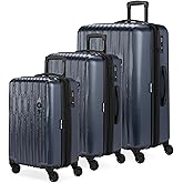 SwissGear 7272 Energie Hardside Expandable Luggage with Spinner Wheels, Navy, 3-Piece Set (19/24/27)