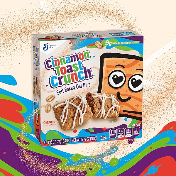 CINNAMON TOAST CRUNCH SOFT BAKED OAT BARS, CHEWY SNACK BARS, 6 CT