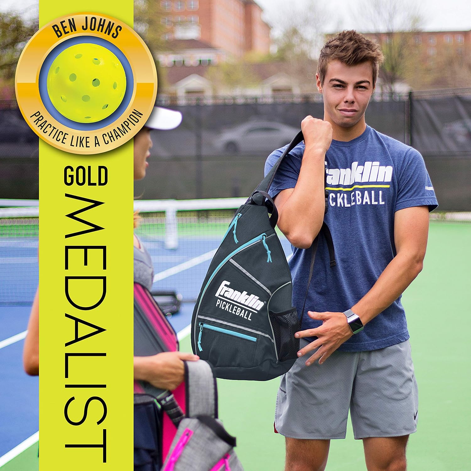 Franklin Sports Pickleball Sling Bag – Official Pickleball Bag of The U.S. Open Pickleball Championships – Adjustable – Gray/Blue : Sports & Outdoors