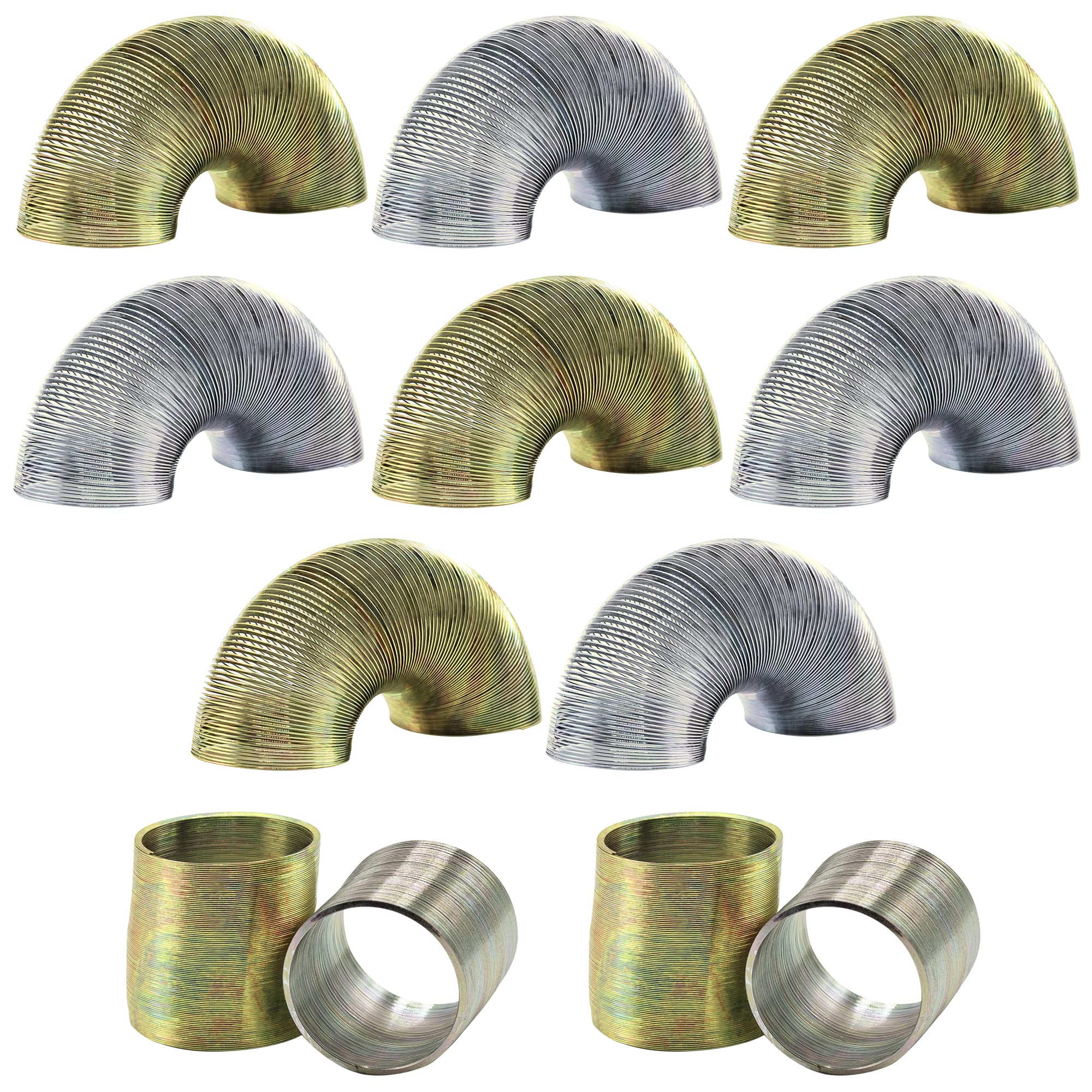 Photo 1 of Srenta 1 Inch Mini Metal Coil Spring Silver and Gold Variety Toy, for Parties, Gifts & Birthdays, Pack of 12