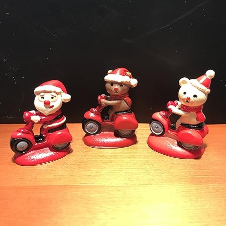 Amazon Smilecat クリスマス 飾り オーナメント 置物 ミニオブジェ マスコット 可愛い 装飾 インテリア おもしろ 縁起物 ３点セット モートバイク乗り クリスマス雑貨 おもちゃ
