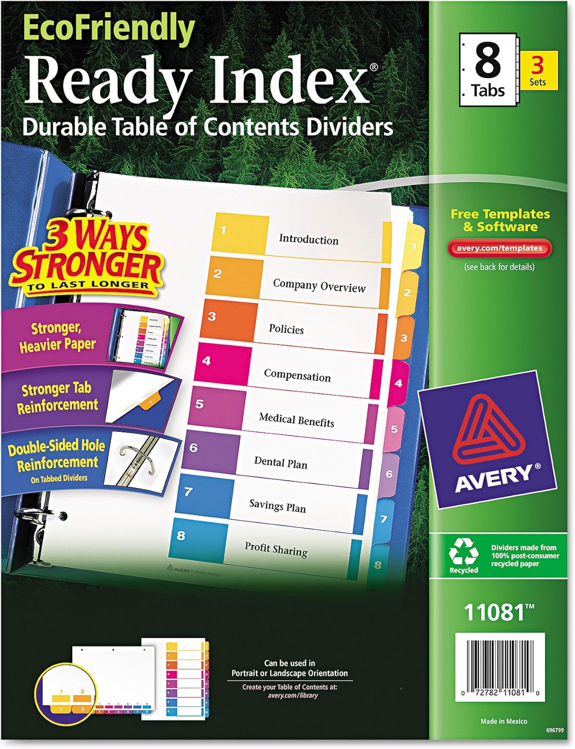 Best Avery Ready Index Table Of Contents Dividers, 8-Tab Set