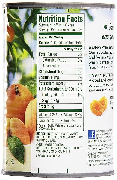 DEL MONTE APRICOT HALVES IN HEAVY SYRUP, 15.25 OZ