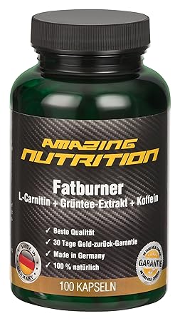 Fatburner Mit L-Carnitin + Grün Tee Extrakt + Koffein - 100 Kapseln - Schnell Abnehmen - Ideal Für Die Diät Und Unterstützt D