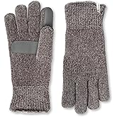isotoner womens Warm Plush Lined Chenille Touchscreen Gloves - Solid and Snowflake Pattern