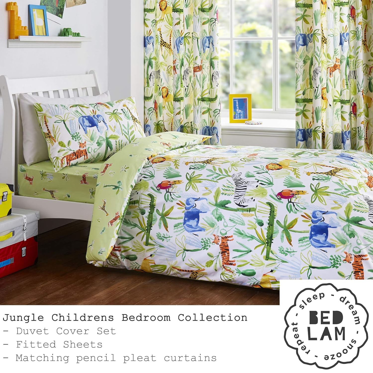 Bedlam Jungle Childrens Duvet Cover Set Single Bed Size