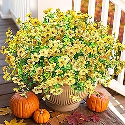 HyeFlora Artificial Fall Flowers Faux Mums for