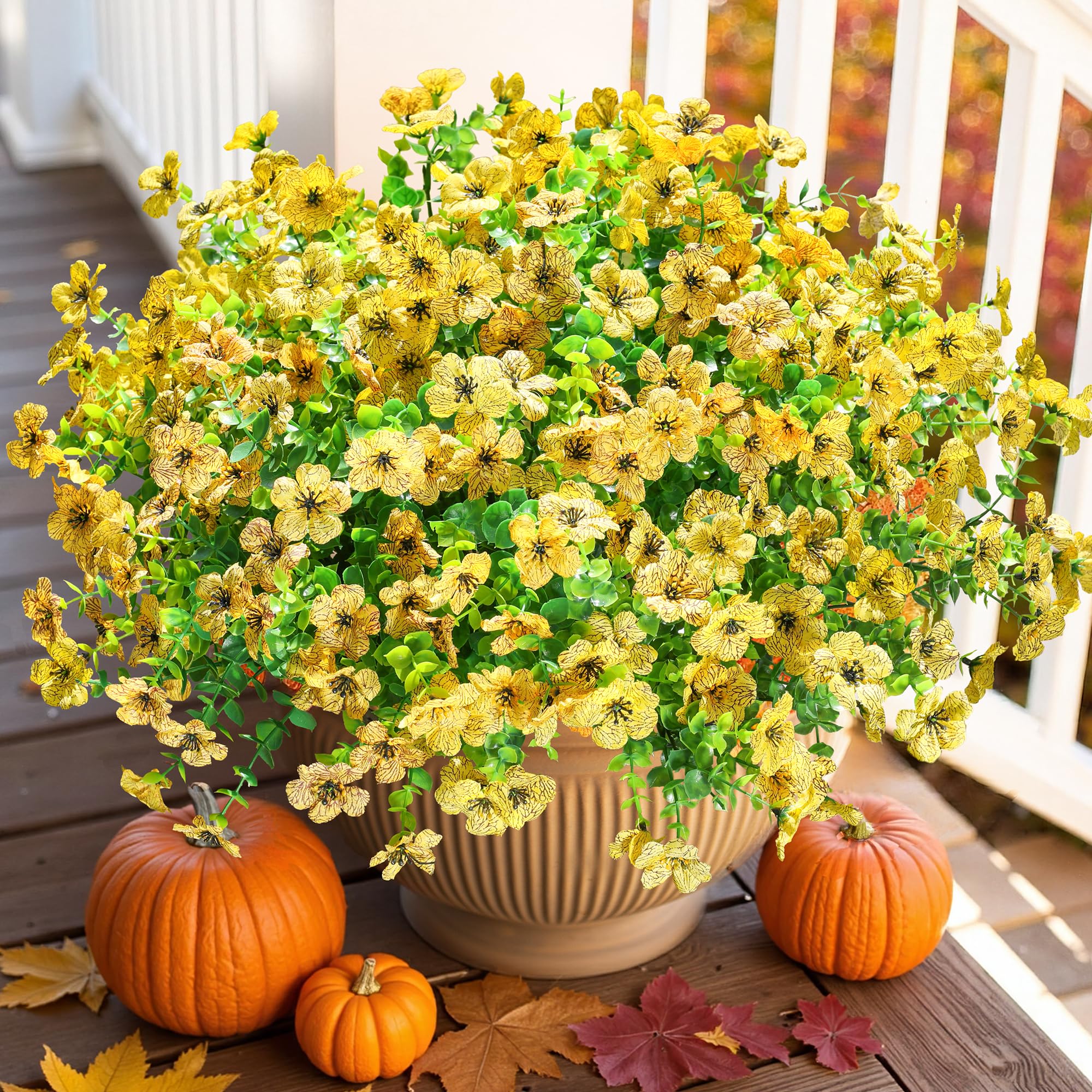 HyeFlora Artificial Fall Flowers Faux Mums for