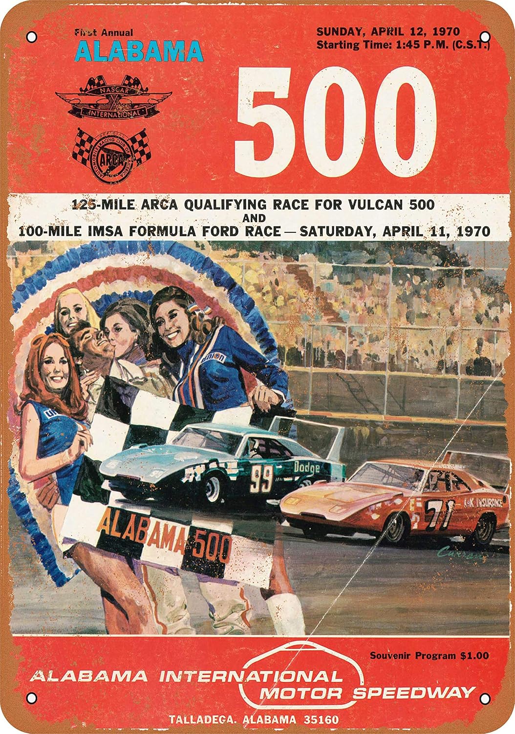 Amazon.com: 9 x 12 Metal Sign - 1970 Alabama 500 Talladega ...