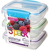 Sistema KLIP IT Accents Collection Food Storage Containers, 6.7 oz./0.2 L, Color Received May Vary, 3 Count