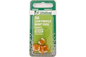 Littelfuse LMIN005.VP MINI Low Profile 5 Amp Carded Blade Fuse, (Pack of 5)