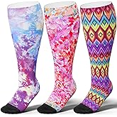 LEVSOX Plus Size Compression Socks for Women Men Wide Calf Extra Large 15-20 mmHg Knee High Sock for Nurses Pregnant Travel