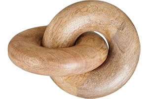 EXIMIOUS INDIA Housewarming Gifts Set of 2 Table Decor Knot Coffee Table Decor Home Console Center Decor - Book Shelf Decor Accents Living Room Wood Knot Decor Chain Link Decor - Wedding Gift Ideas (NATURAL WOOD)