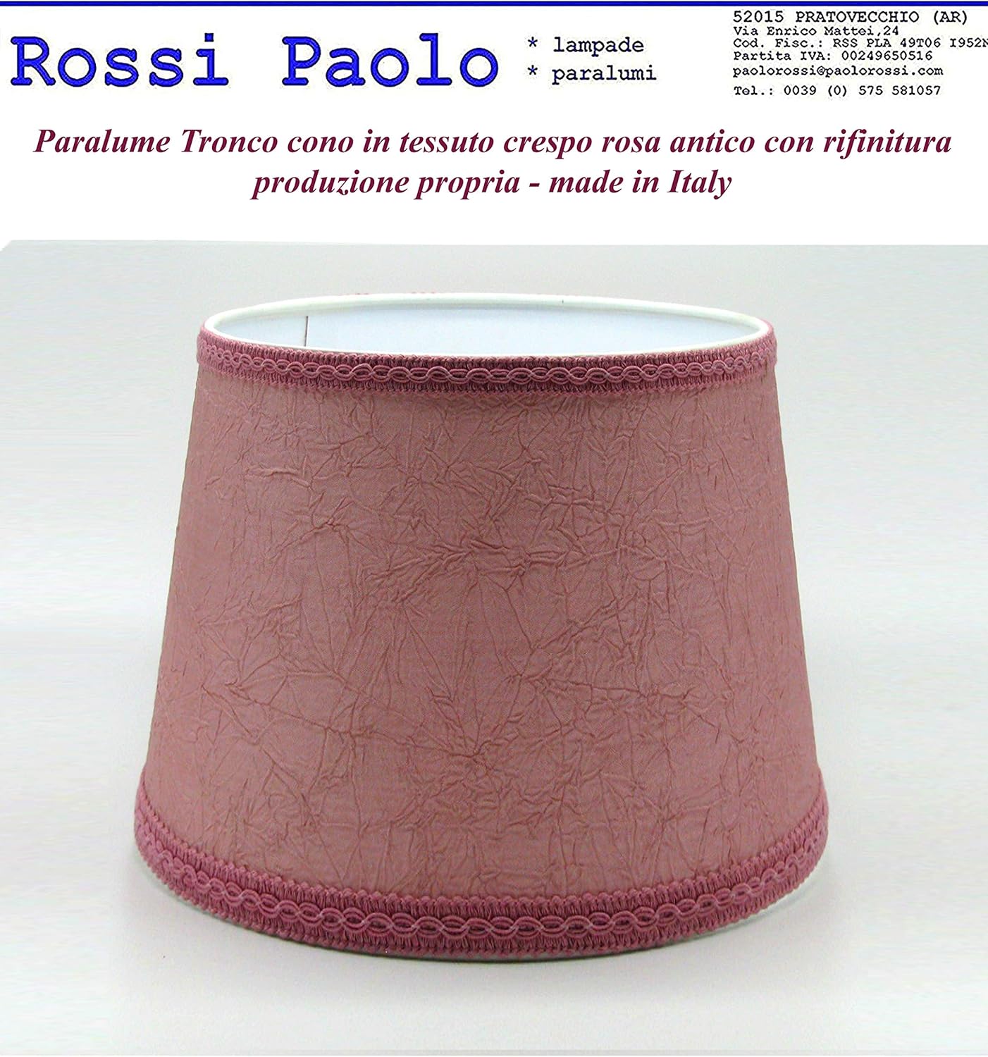 Paralume In Tessuto Tipo Juta - Coprilampada Tronco Cono 40 Cm, Made In Italy, Con Attacco E14/E27 - Foto 4