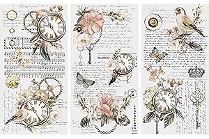 WONYI Rub-On Transfer Paper for Crafts and Furniture | 3 Designer Sheets 6" x 12" | Home Decor Transfer Paper | Furniture and Craft Stickers | Printed Transfer Paper (Paris Memories)