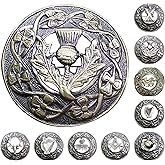 AAR Men,s Scottish Thistle Kilt Brooch Fly Plaid Antique Finish 3" (7cm) diameter S