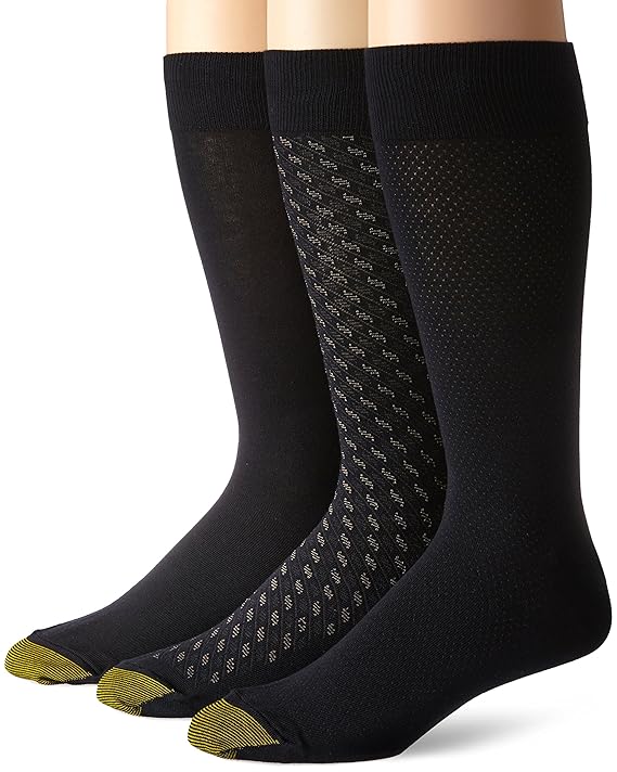 Gold Toe Men's Fashion 3 Pack L Crew Extended Sock (2 PK (6 PAIRS