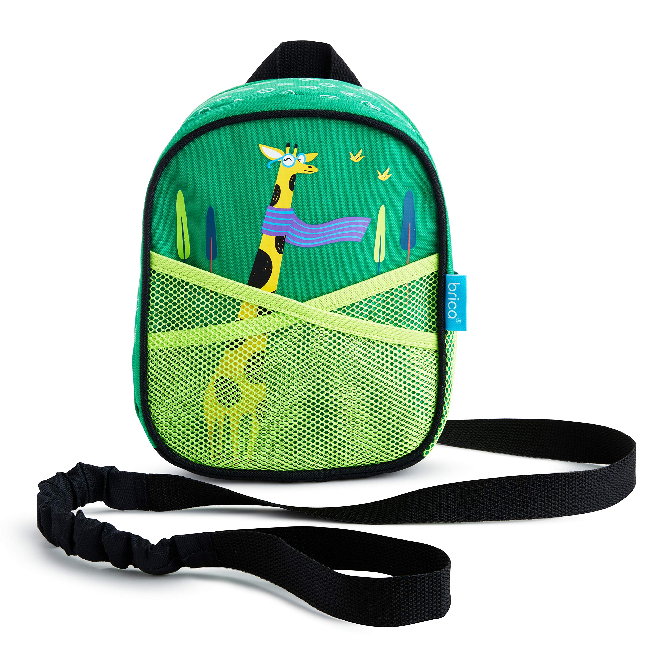 Munchkin Brica by-My-Side Toddler Safety Harness Backpack with Leash, Giraffe, Green
