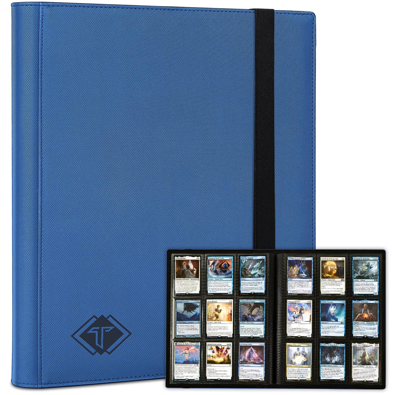 9 Pocket Card Binder,PU Card Ablums,Trading Card Binder Holder,432 Side Loading Pockets Sports Card Book Card Folder Card Album Card Holder Fit for MTG Football Play Cards (dark blue)