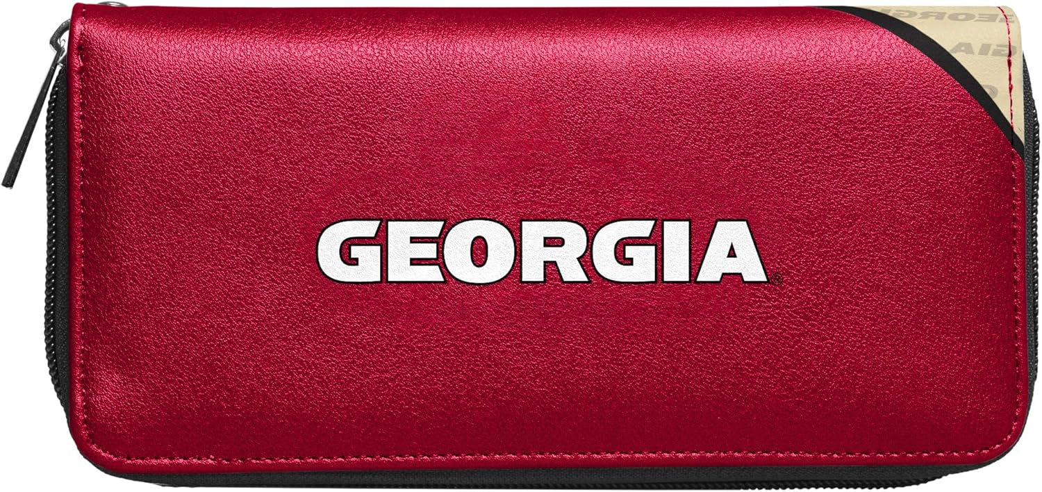 NCAA Georgia Bulldogs Curve Zip Organizer Wallet: Clothing