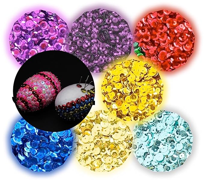 TK Gruppe Timo Klingler 50gr. Gewölbte Pailetten Zum Basteln Mix Styroporeier Styropor Stecknadeln Stecknadel in 7X Farben fü