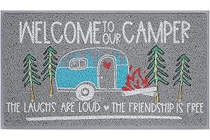 OCCdesign Camper RV Travel Trailer Door Mat -Camping Rug Decor for Campervan Caravan Motorhomes -Funny Gift for Families Friends Campers -The Friendship is Free S005