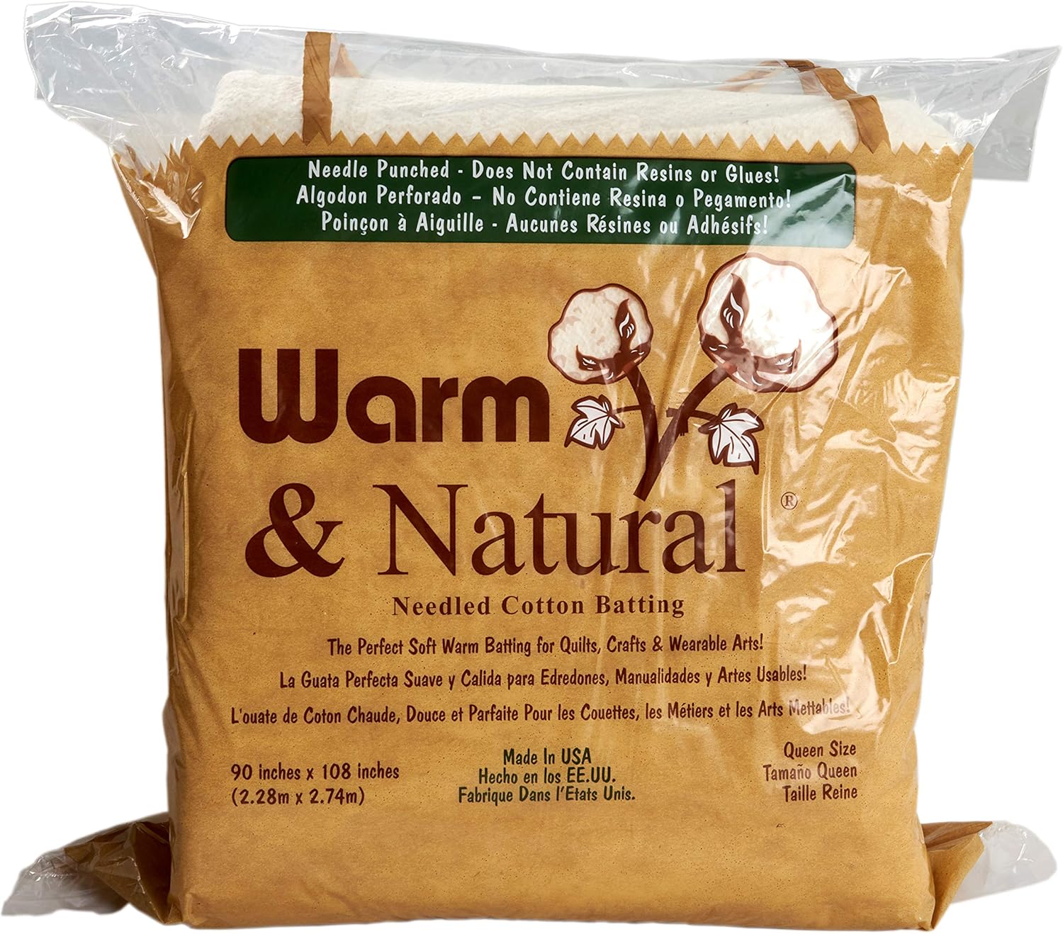 Amazon Com The Warm Company Warm Natural Cotton Batting Queen Size Each White