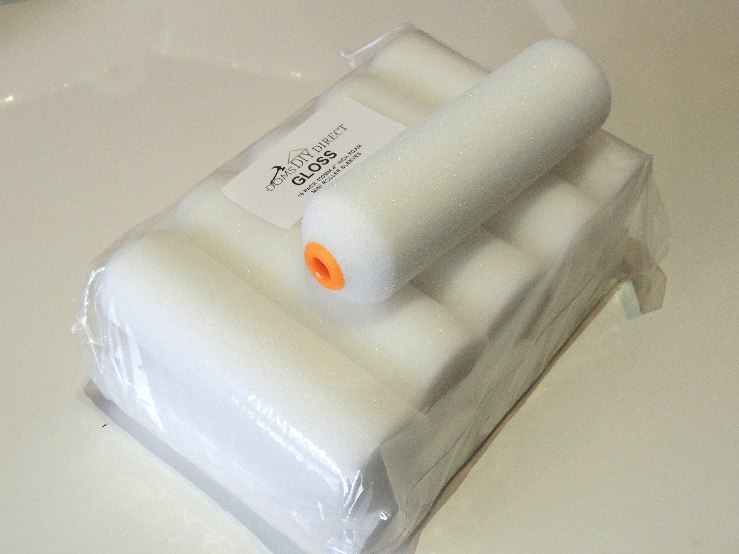 Decorators Extra Value 10 Pack 100mm 4" Inch Foam Gloss / Varnish Mini Roller sleeves