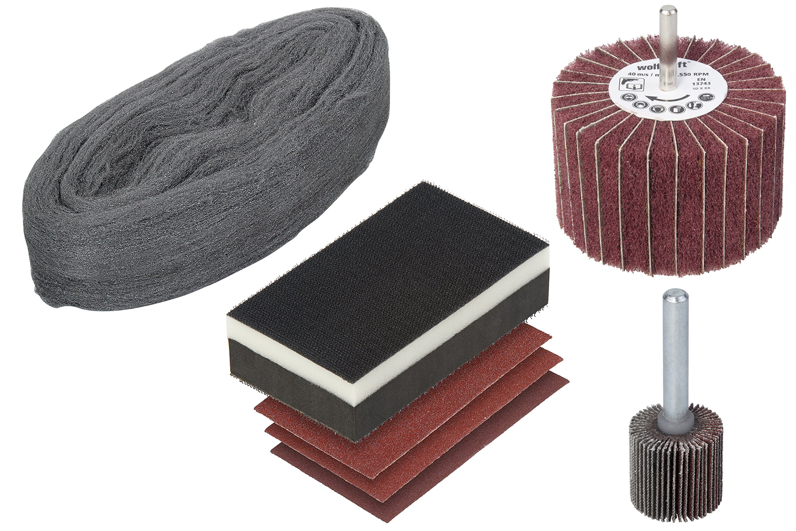 Wolfcraft Furniture Renovation Set, 7 Pcs. I 5643000 I The all-in-one set for restoring wooden items of furniture