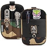 TACTICAL GEEK Block F Portable EDC Pouch, Compact Waist Bag, Molle Pocket Organizer, Multi-Purpose Wallet Crafted from Nylon for Versatile Gear & Card Storage-Camo