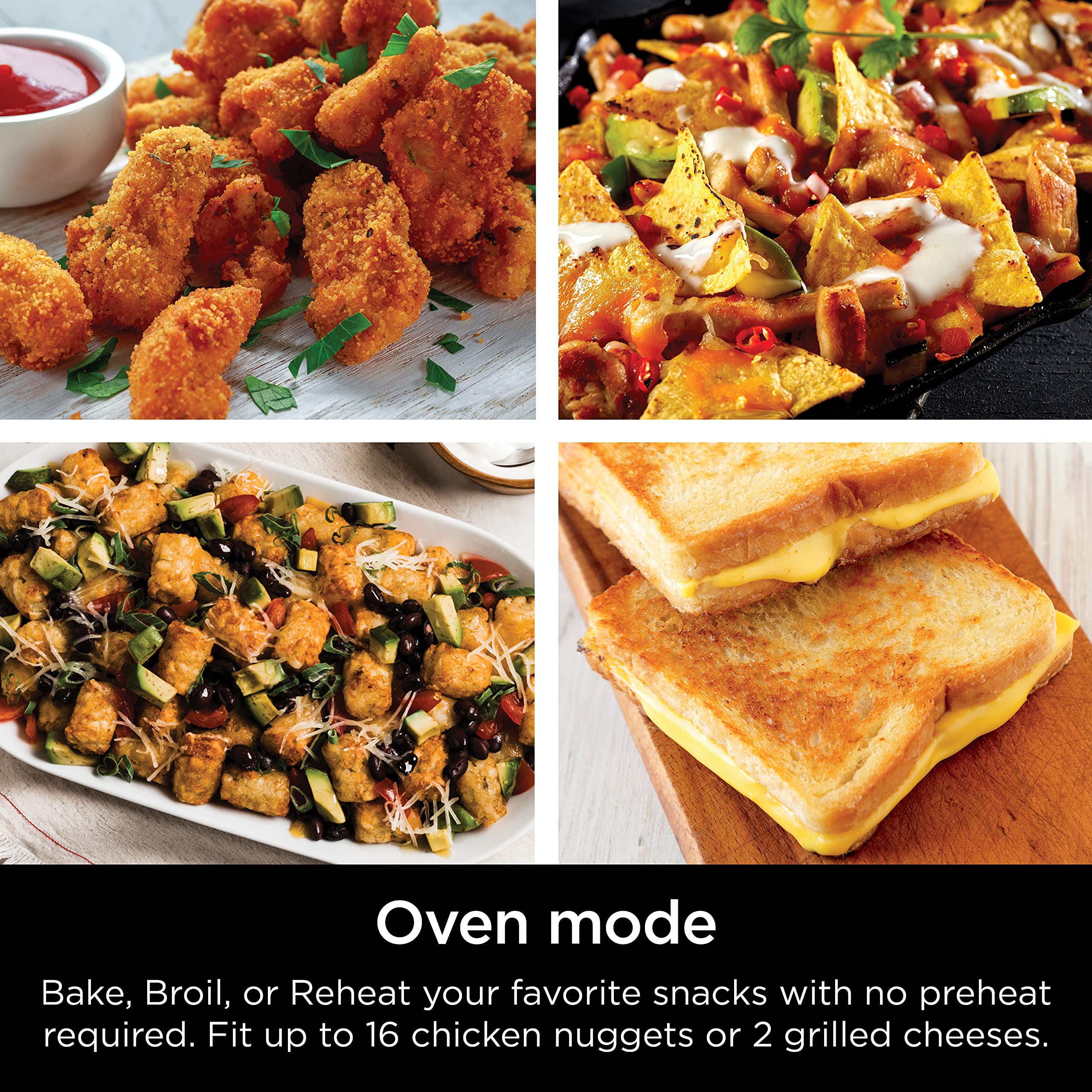 Ninja ST101 Foodi Tostadora Flip 2 en 1, Capacidad para 2 rebanadas, Horno tostador compacto, Máquina para hacer snacks, Recalentar, Descongelar, 1500 Watts, Acero inoxidable, 6 funciones