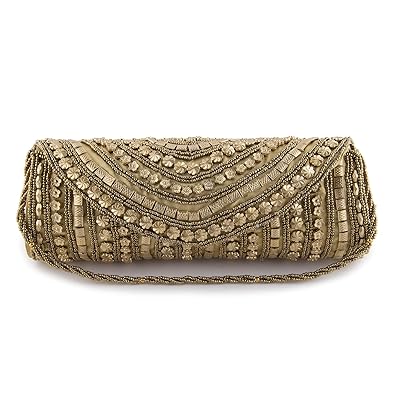 Sontronix Women's Ethnic Designer Handcrafted Silk Party Clutch