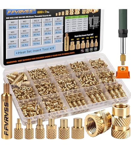 E-Z LOK E-Z Sonic Brass Threaded Inserts for Plastic Assortment