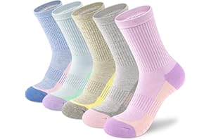 CUANGYA Crew Socks Women Athletic Hiking Running Cushioned Compression Socks 3-5 Pairs