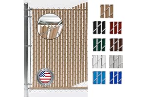 FenceSource Wave Slat (9 Colors) Single Wall Bottom Locking Privacy Slat for 4', 5', 6', 7' and 8' Chain Link Fence (4 ft, Beige)