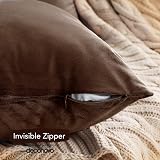 Deconovo Set of 2 Crushed Velvet Cushion Covers 30x50 Chocolate view 4