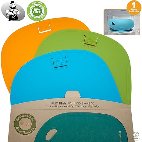 Amazon.com: Plástico Tabla de cortar set. 3 Tablas de cortar ...