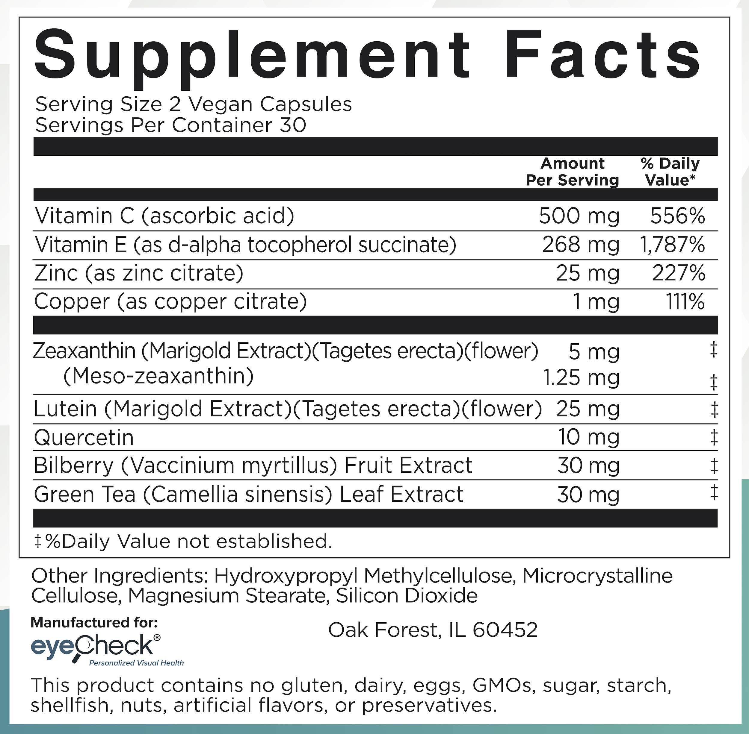 Natural Eye Health Vitamins with Bilberry Zeaxanthin Lutein - Macular Support Supplement, Formula Based On AREDS2® Clinical Trials Plus Carotenoids Quercetin EGCG - Macutene® Protect (60 Capsules)