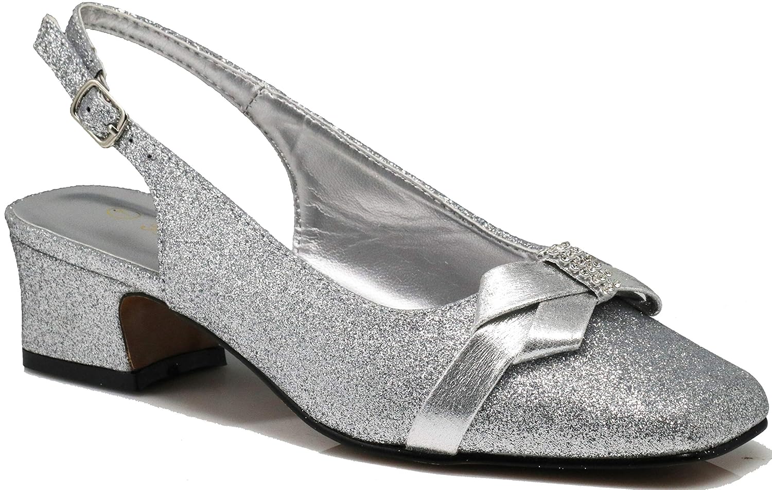 silver pumps wide width