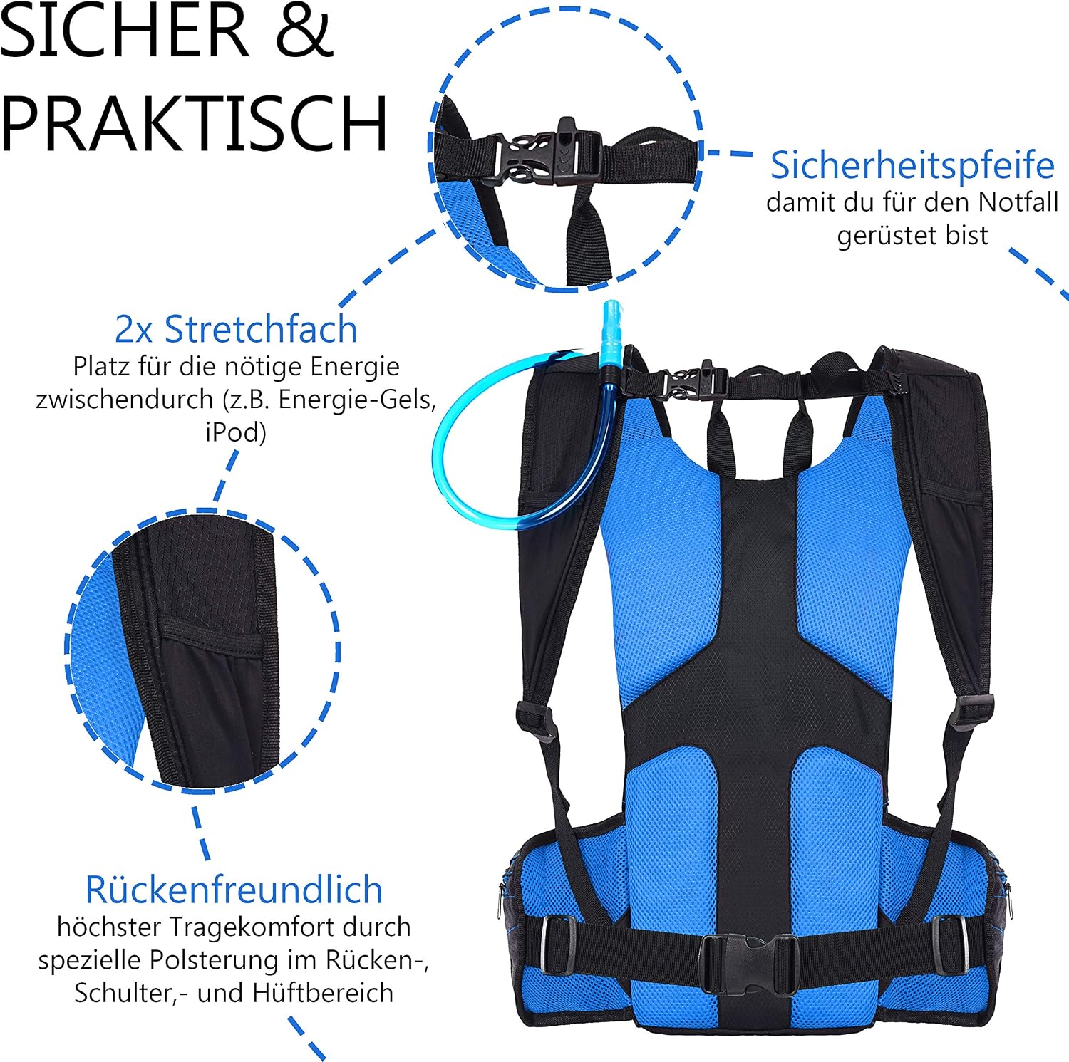 Atacama Running Vest Women & Men Hydration Backpack Water Bag, Running Backpack with / without Hydration Bladder - Image 5