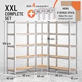 Monzana 5 Tier Heavy Duty Corner Metal Shelving Galvanised 3pc Set view 2