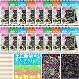 Marspark 24 Pack Scratch Arts and Crafts Notebooks Scratch Note Pads for Kids Rainbow Scratch Paper Rainbow Party Favors Kids