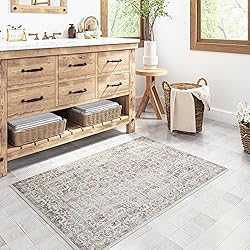 PureCozy Red Area Rug 2x3 Entryway Rug Kitchen