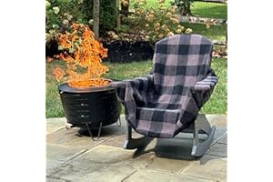 CITYBONFIRES The Chair Blanket – Reversible, Waterproof & Sherpa-Lined - Stretchable Elastic Back - Original Patio Chair Cover – Ideal for Homes and Outdoor Furniture- with Carry Pouch – Gray Plaid