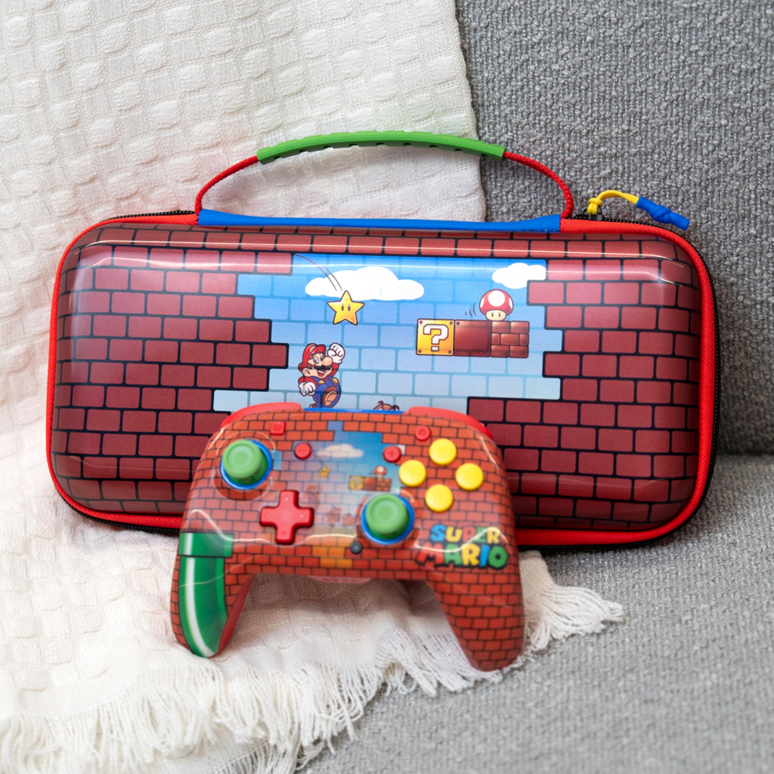Turtle Beach PlayTrek Etui Mario Bricks Offiziell von Nintendo lizenzierte Reiseetui zum Schutz deiner Nintendo Switch 2 10