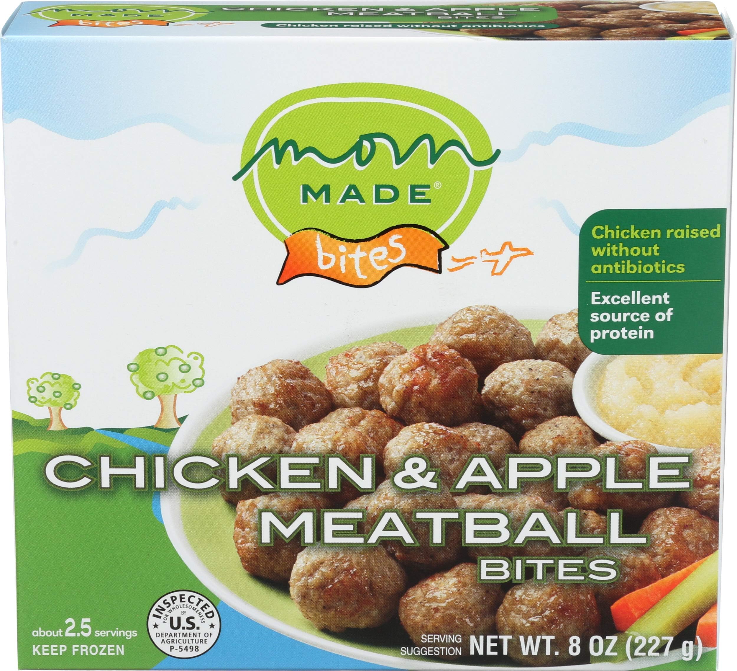 Mom Made Meals Meatball Bites Chicken Apple, 8 oz (frozen)