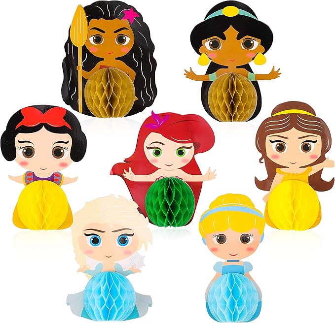 TICIAGA Princess Party Favors, 7pcs Cartoon Princess